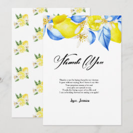 Italian Lemon Floral Bridal Shower thank you Einladung