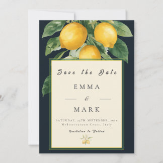 Italian Lemon Save the Date Wedding Invitation