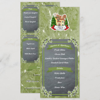 Italian menu restaurant 10,16 x 23,5