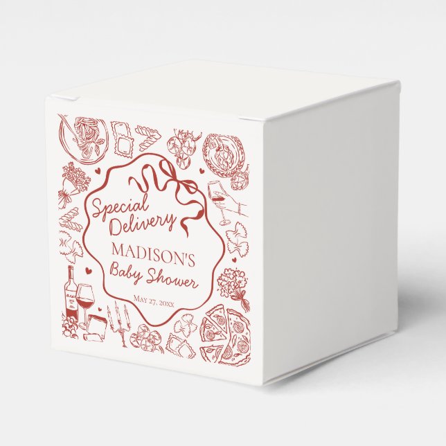 Italian Pasta Special Delivery Baby Shower Geschenkschachtel (Vorderseite)