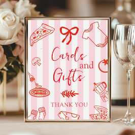 Italian Pizza Baby Shower  Cards and Gifts  Poster