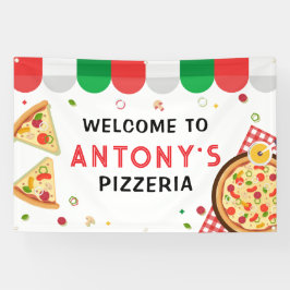 Italian Pizzeria Party Birthday backdrop Banner