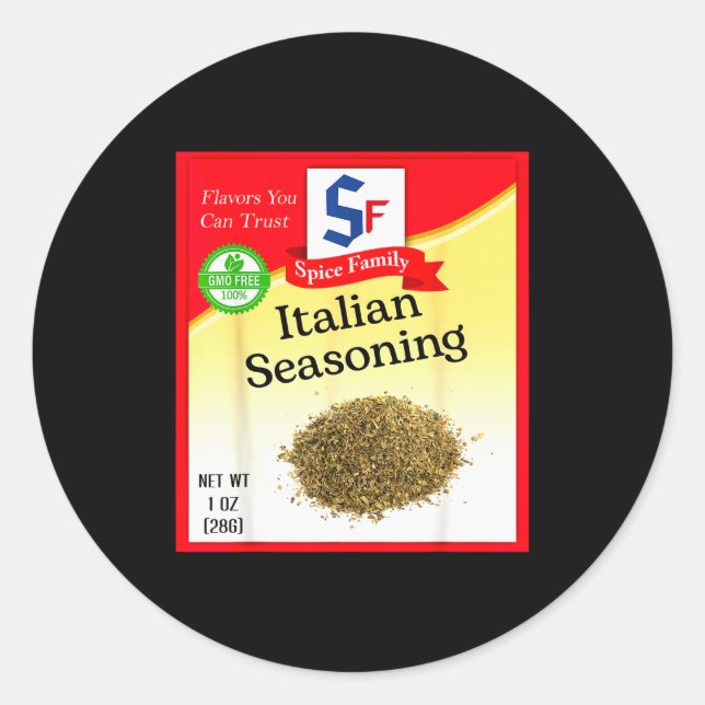 Italian Seasoning Sce Group Costume Family Matchin Runder Aufkleber (Vorderseite)