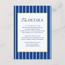 Italian Striped Blue & Yellow Wedding Details
