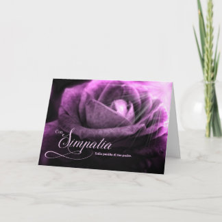 Italian Sympathy Loss of Father Purple Rose Karte