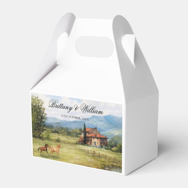 Italian Tuscan Countryside Wedding  Geschenkschachtel (Vorderseite)