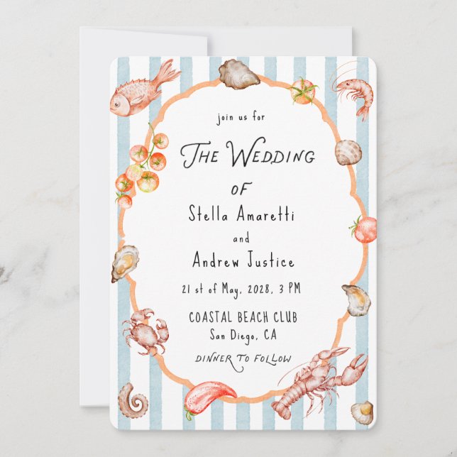 Italian Watercolor Rustic Wedding Invitation (Devant)