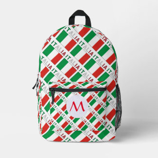 Italiana Bandeira Tiled Mit Monogramm Bedruckter Rucksack