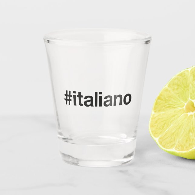 ITALIANO Hashtag Schnapsglas (Vorderseite)