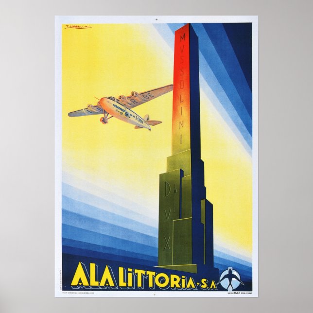ITALIE ALA LITTORIA Airlines Affiches de l'avion V (Devant)