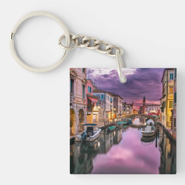 Italie Canal de Venise Porte - clé acrylique (Devant)