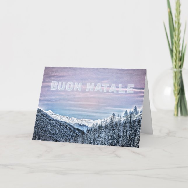 * Italie Carte de Noël italienne ALPS Buon Natale (Devant)