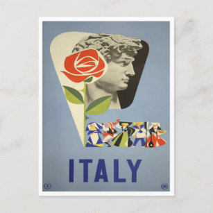 Italie David Statue Vintage voyage Carte postale