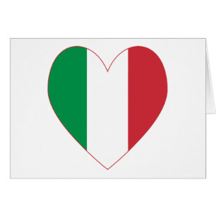 Italie Drapeau Coeur Bordure rouge