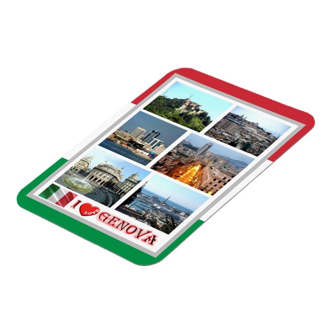 Italie - Ligurie - Gênes - I Love - Magnet (Côté Gauche)