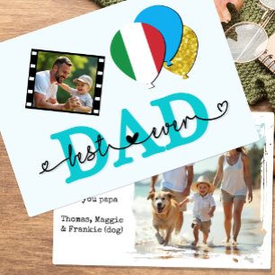 Italie Meilleur papa jamais Carte photo, Drapeau, 