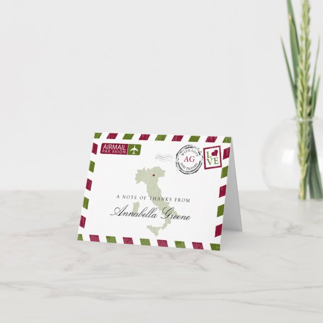 Italie Merci de l'avion vert et rouge (Devant)