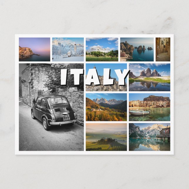 Italie photo souvenir collage carte postale (Devant)