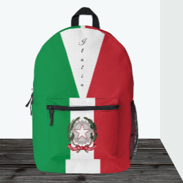 Italie, sac à dos rouge / vert, drapeau italien