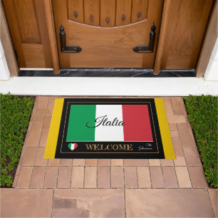 Italie tapis maison, Gold Rim et drapeau italien B