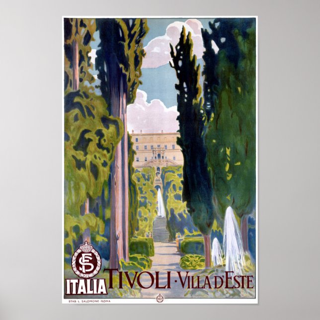 Italie Tivoli Poster Vintage voyage restauré (Devant)