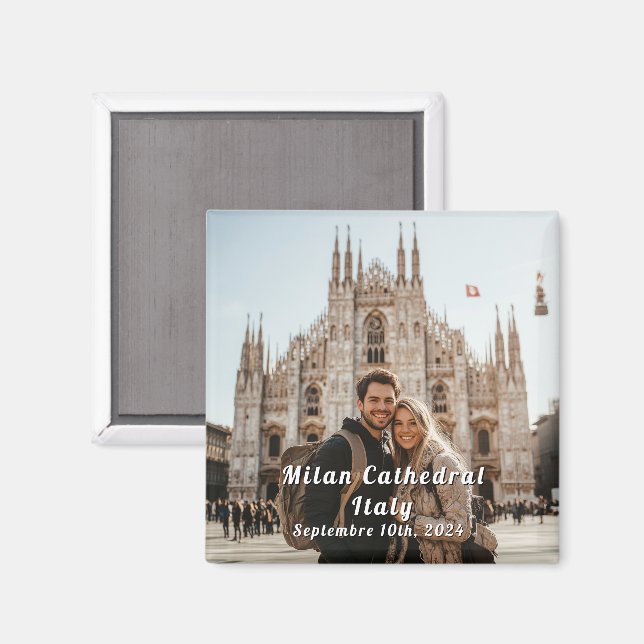 Italie Voyage Personnalisé Photo Souvenir Magnet (Recto/Verso)