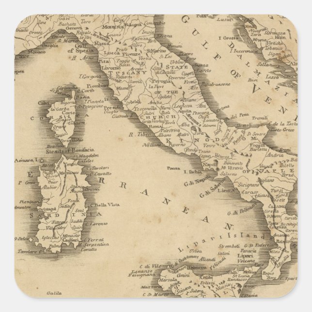Italien 18 quadratischer aufkleber (Vorderseite)