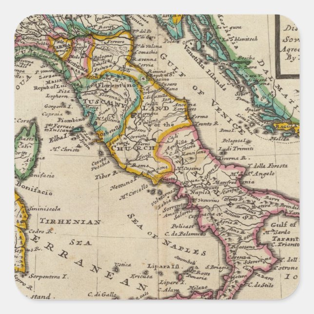 Italien 9 quadratischer aufkleber (Vorderseite)