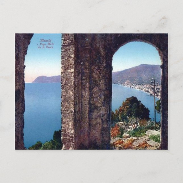 Italien, Alassio, Blick auf das Mittelmeer Postkarte (Vorderseite)