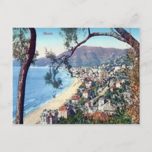 Italien, Alassio, Sandstrand und Stadt Postkarte