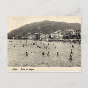 Italien, Alassio, Schwimmen im Mittelmeer Postkarte