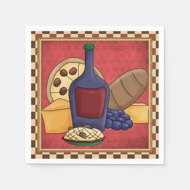 Italien Alimentation amusant serviettes en papier (Devant)