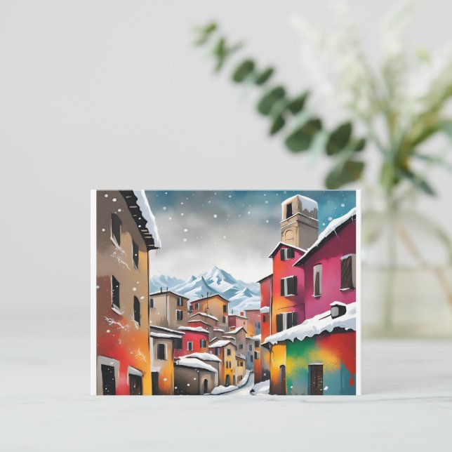 Italien, Alpes, Winterweihnachtskarte 2008 Postkarte (Stehend Vorderseite)