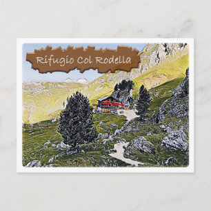 Italien - Alphütte Col Rodella - Dolomiti Postkarte