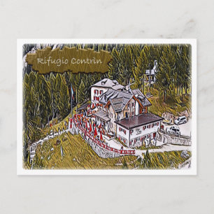 Italien - Alphütte Contrin - Dolomiti Postkarte
