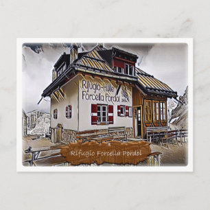 Italien - Alphütte Forcella Pordoi - Dolomiti Postkarte