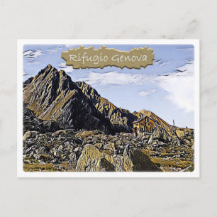 Italien - Alphütte Genua - Dolomiti - Postkarte