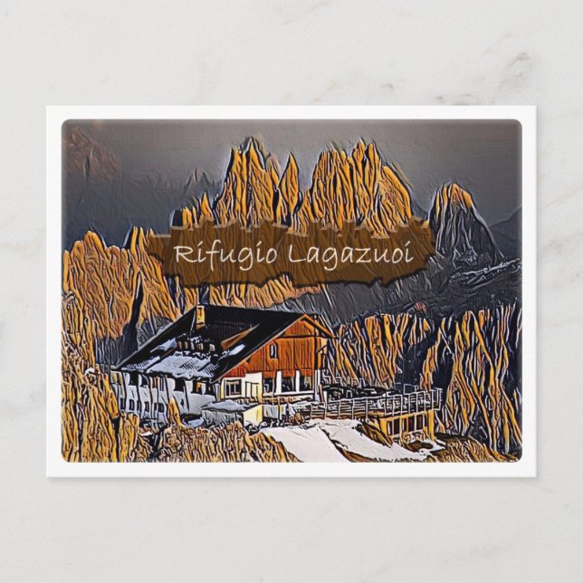 Italien - Alphütte Lagazuoi - Dolomiti - Postkarte (Vorderseite)