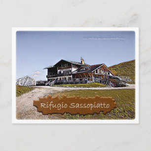Italien - Alphütte Sassopiatto - Dolomiti Postkarte