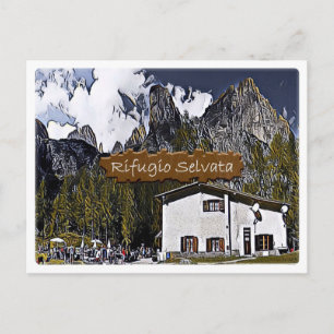 Italien - Alphütte Selvata - Dolomiti - Postkarte