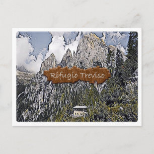 Italien - Alphütte Treviso - Dolomiti Postkarte