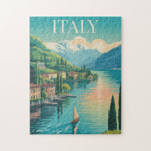 Italien Amalfi-Küste Illustration Reise Kunst Vint