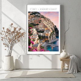 Italien Amalfi Küste Positano Blume Print Poster