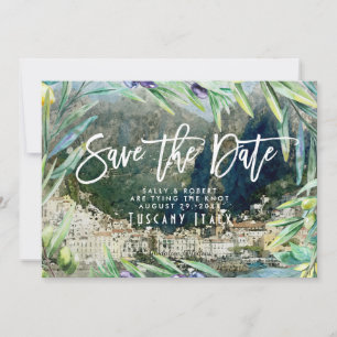 Italien amalfi Oliven Hochzeit speichern Dattelkar Dankeskarte