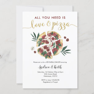 Italien Amour et Pizza Répétition Dîner Invitation