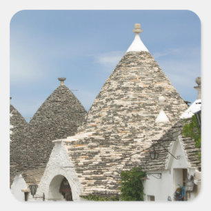 Italien, Apulien, Alberobello, Terra dei Trulli, Quadratischer Aufkleber