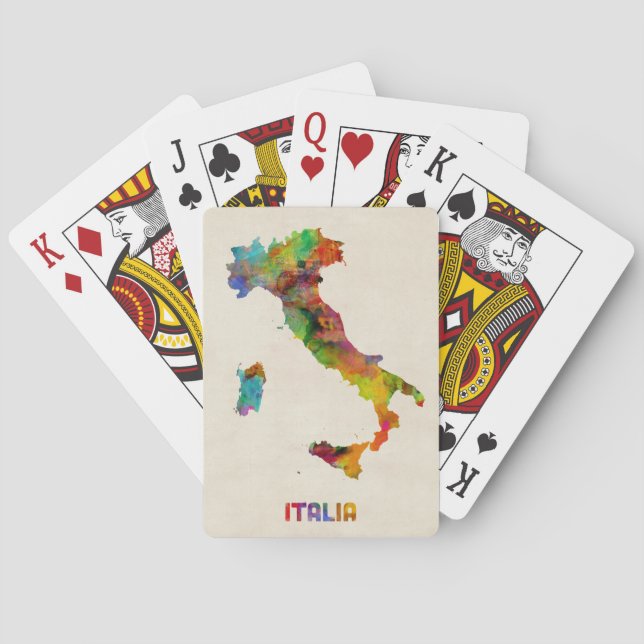 Italien-Aquarell-Karte, Italien Spielkarten (Rückseite)