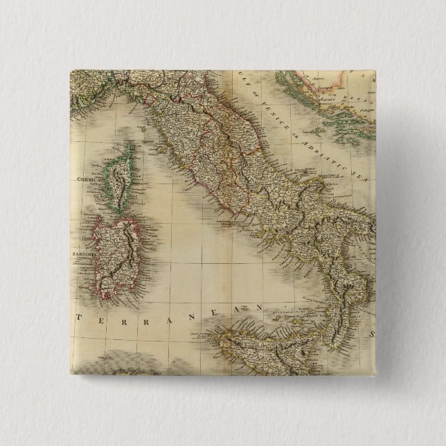 Italien Atlas Karte Button (Vorderseite)
