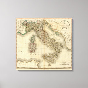 Italien Atlas Map Leinwanddruck