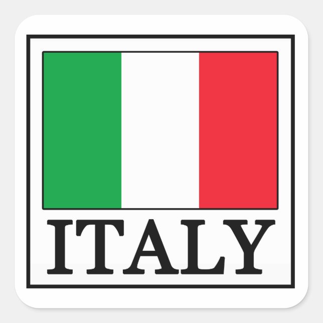 Italien-Aufkleber Quadratischer Aufkleber (Vorderseite)